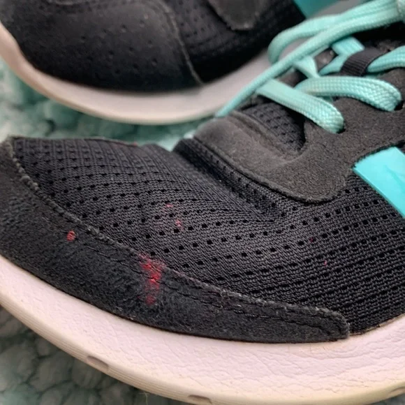 Addidas Running Jogging Workout Shoes Sneakers Black & Aqua Cushion Insoles - Picture 11 of 17